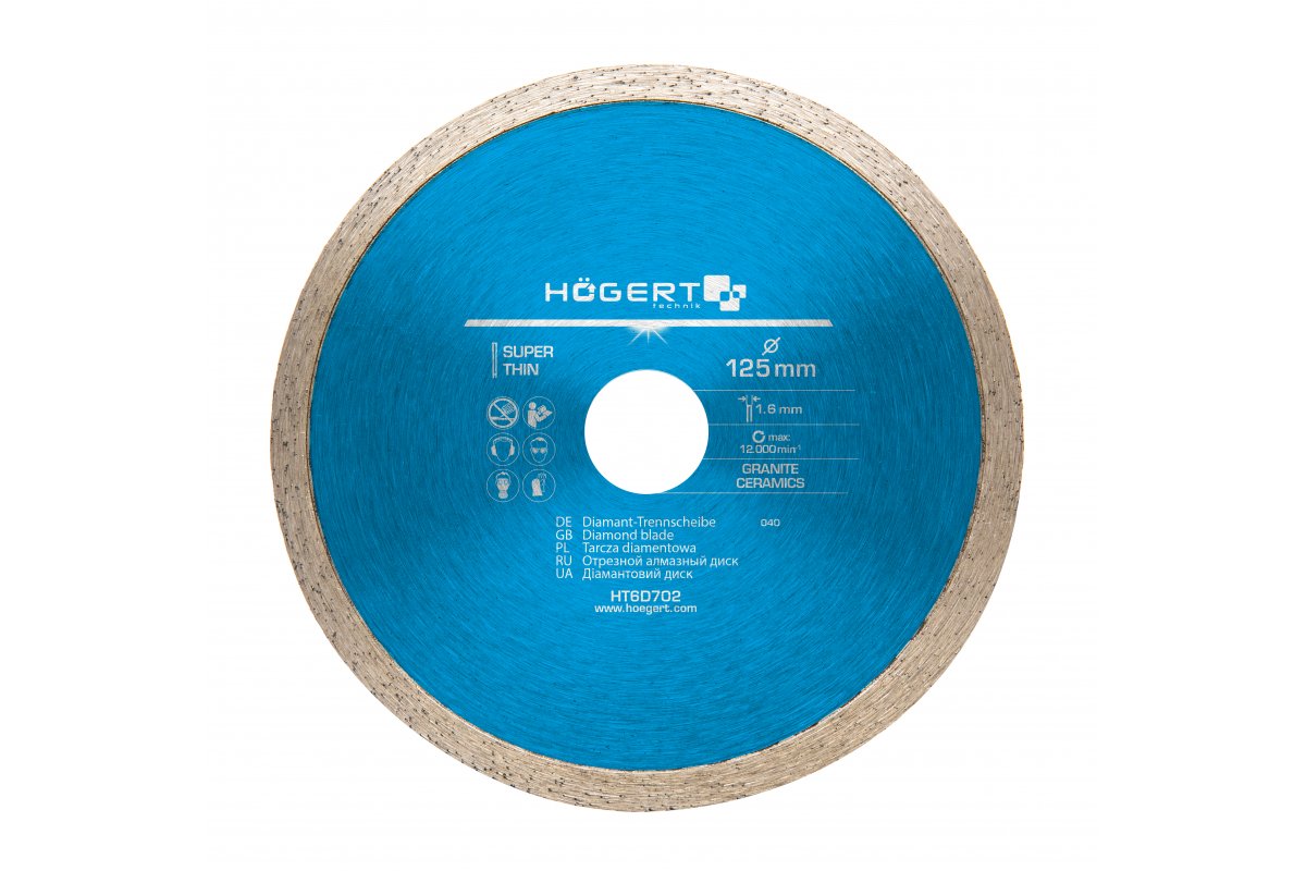 Disque à tronçonner diamanté Hogert HT6D702; 125 mm