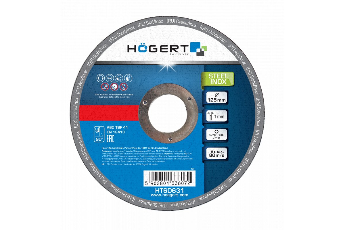 Disque abrasif Hogert HT6D631; 125x22,23 mm