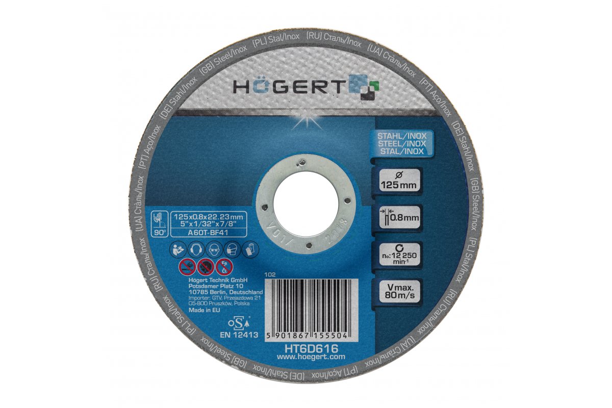 Disque abrasif Hogert HT6D616; 125x22,23 mm