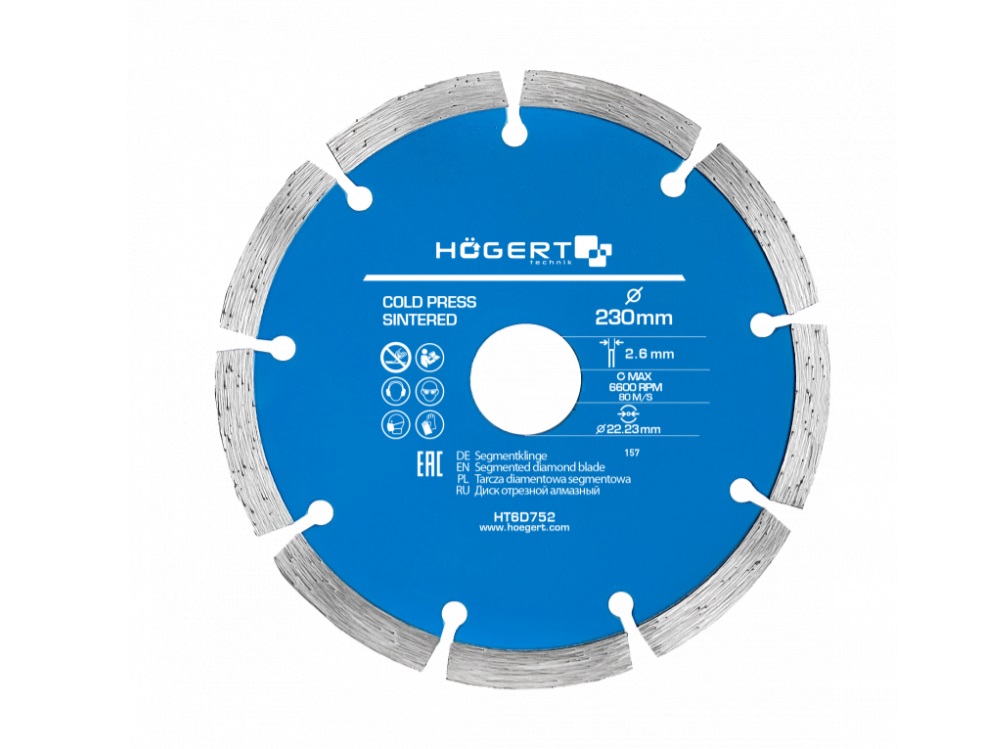 Disque à tronçonner diamanté Hogert HT6D752; 230 mm