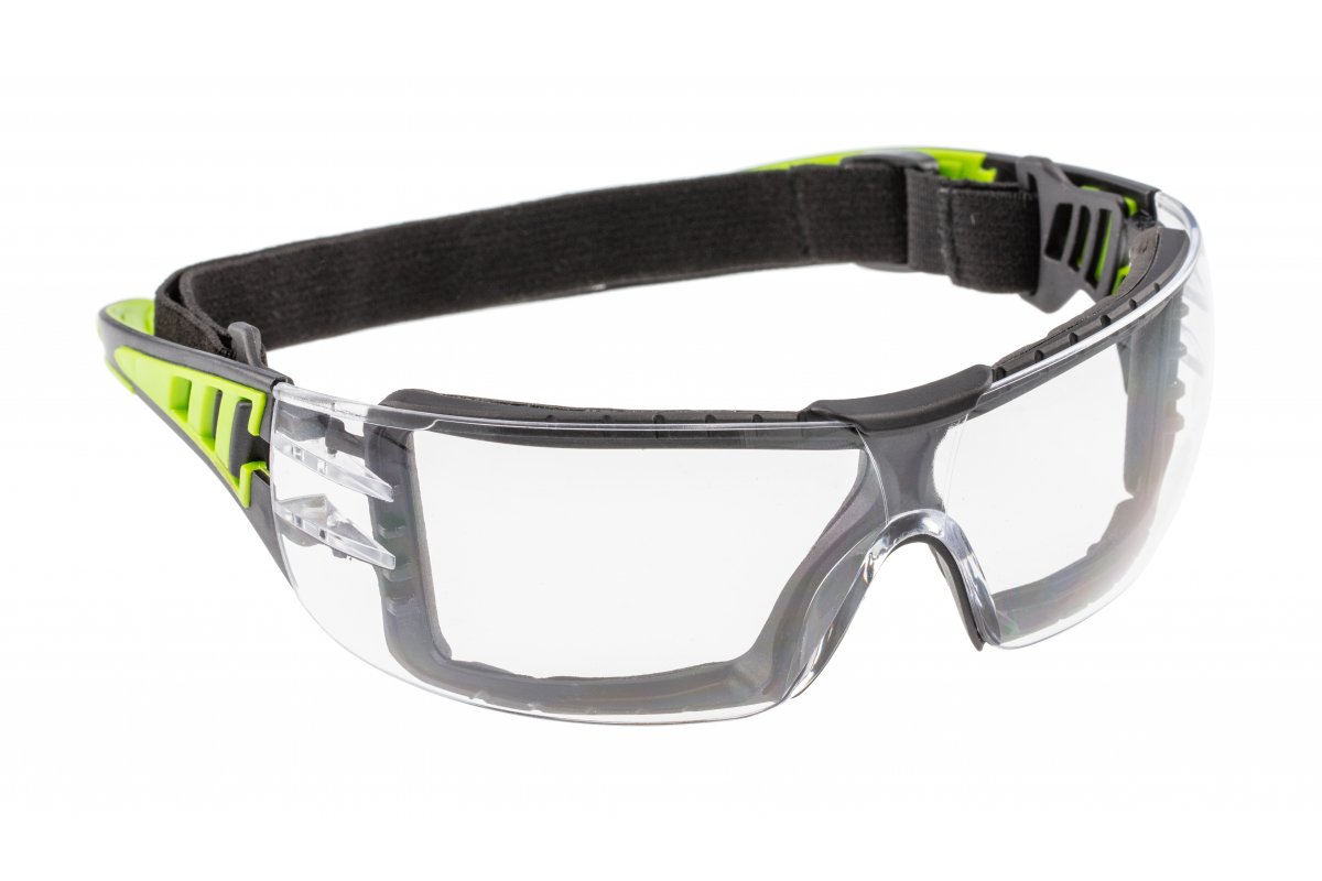 Lunettes de protection Hogert HT5K011; transparent/vert