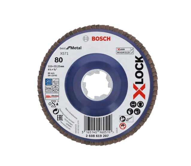 Meule-éventail Bosch 2608619207; 115 mm; K80; X-Lock