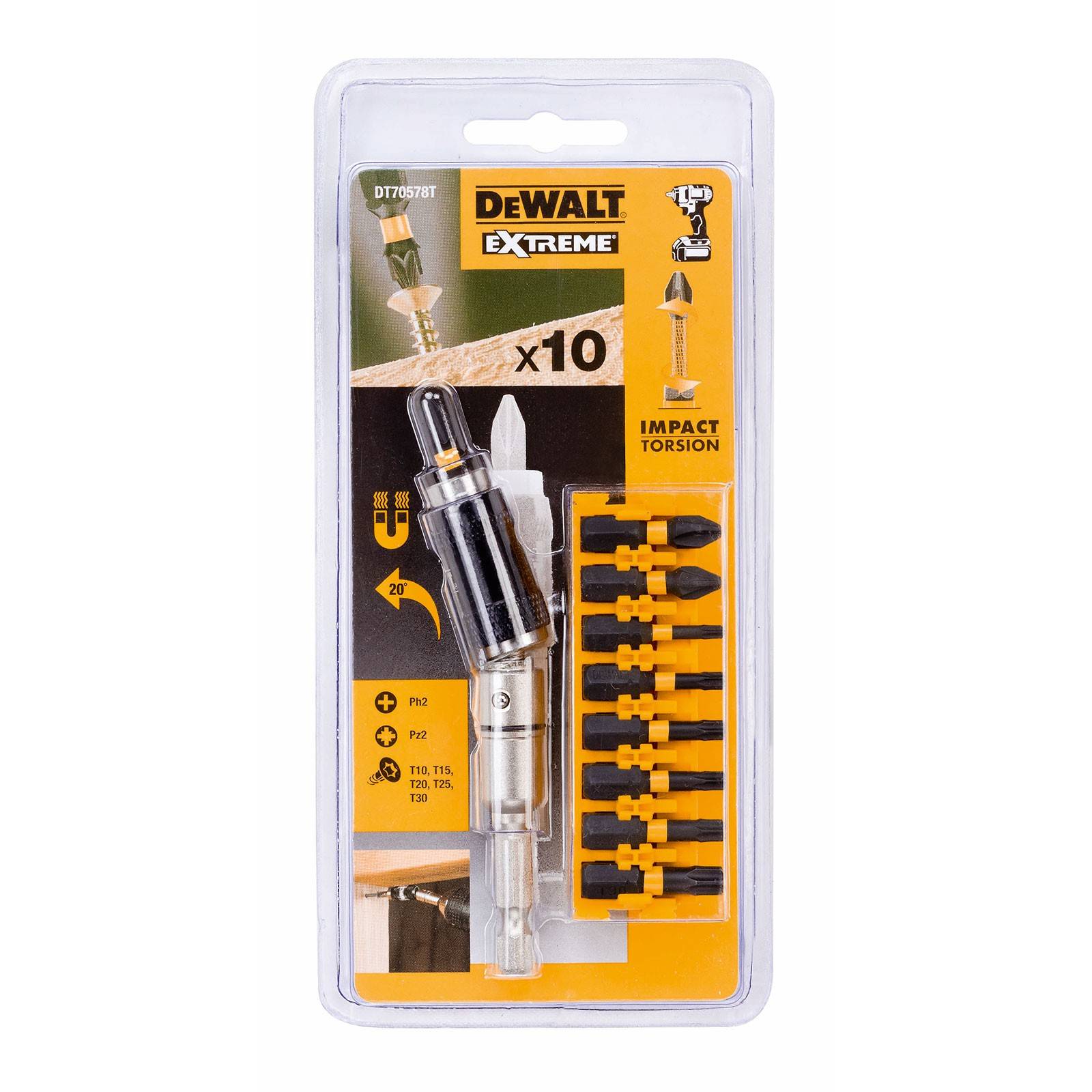 Jeu d'accessoires de tournevis DeWalt DT70578T-QZ; 10 unités