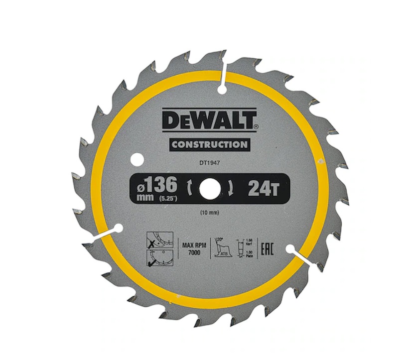 Scie circulaire DeWalt DT1947-QZ; 136x10 mm; Z24