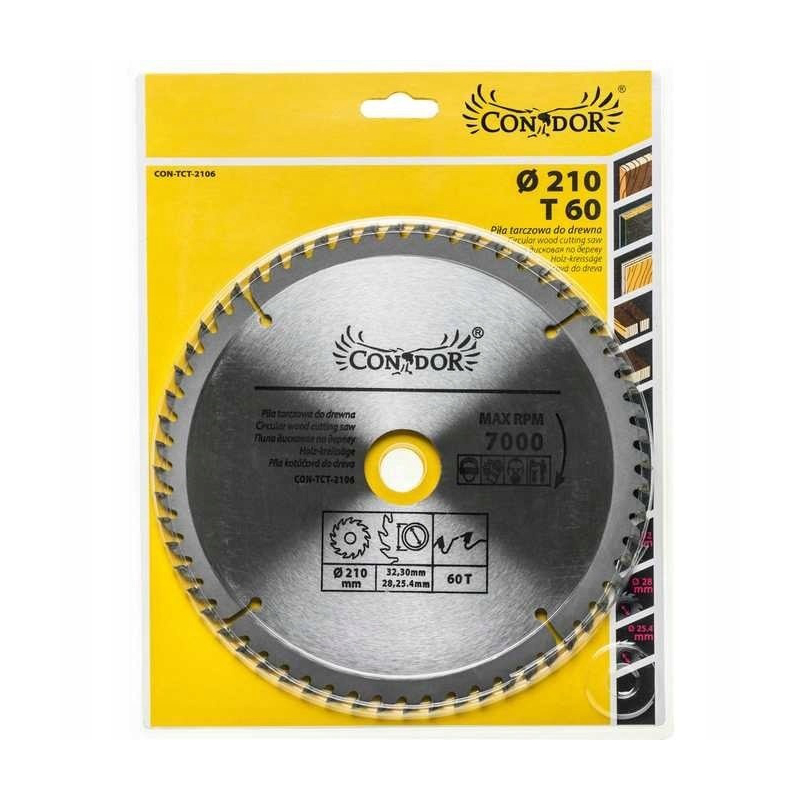Lame de scie Condor CON-TCT-2106; 210 mm; Z60