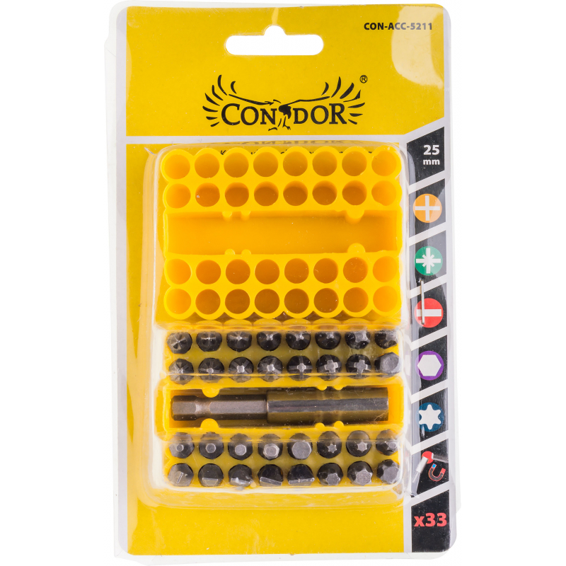 Jeu de tournevis Condor CON-ACC-5211; 33 unités