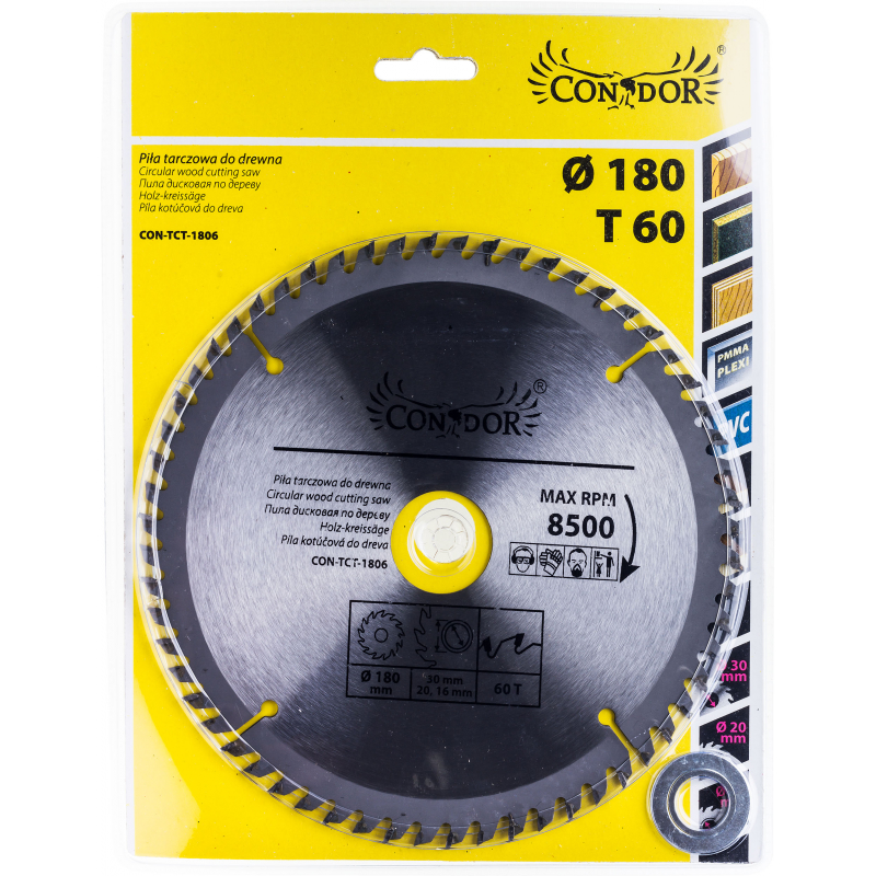 Lame de scie Condor CON-TCT-1806; 180 mm; Z60