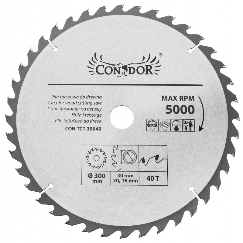 Lame de scie Condor CON-TCT-3004; 300 mm; Z40