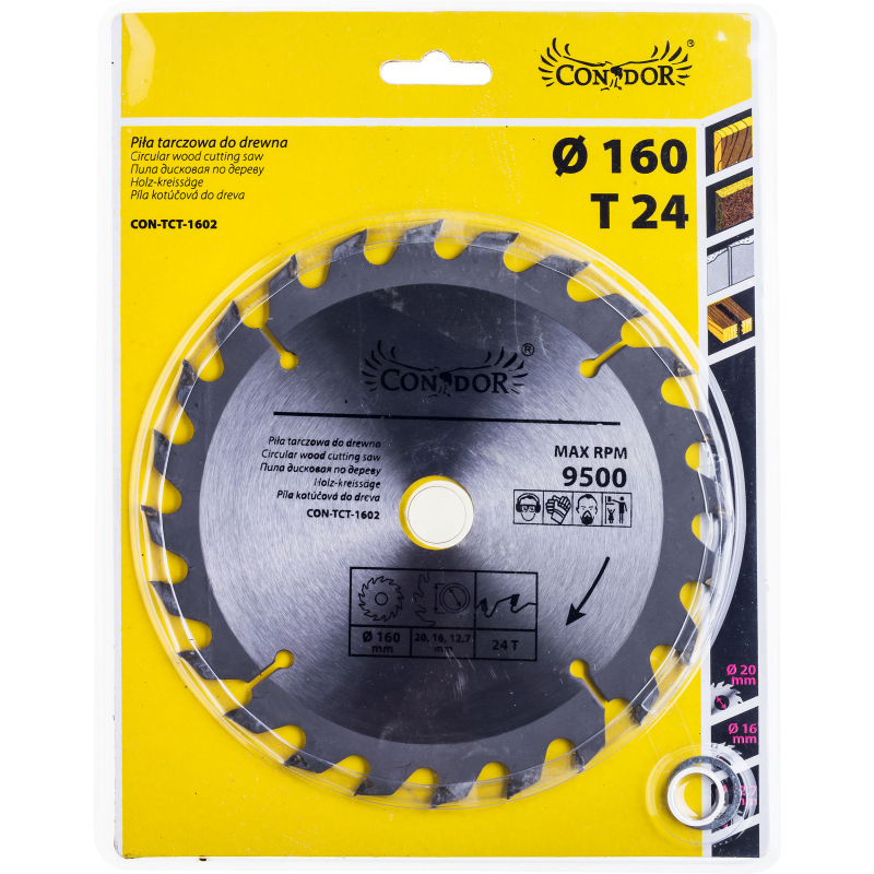 Lame de scie Condor CON-TCT-1602; 160 mm; Z24