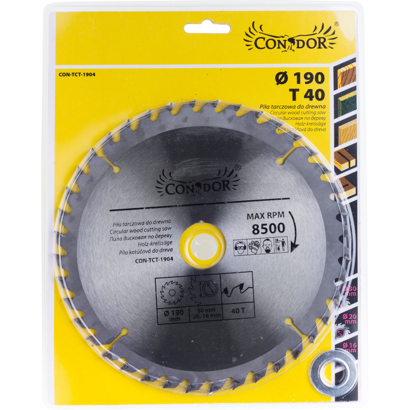 Lame de scie Condor CON-TCT-1904; 190 mm; Z40