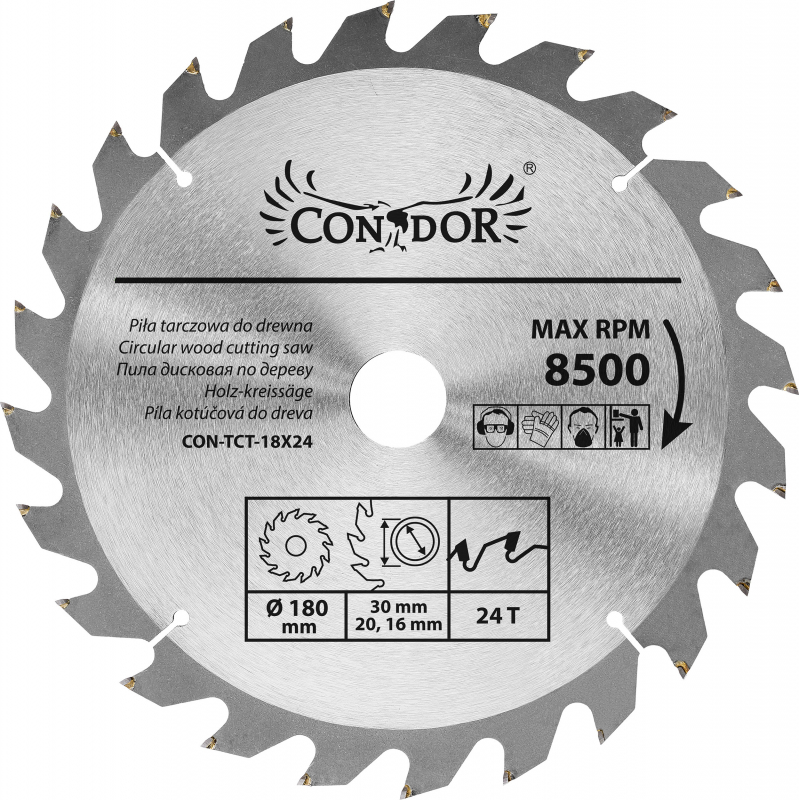 Lame de scie Condor CON-TCT-1802; 180 mm; Z24