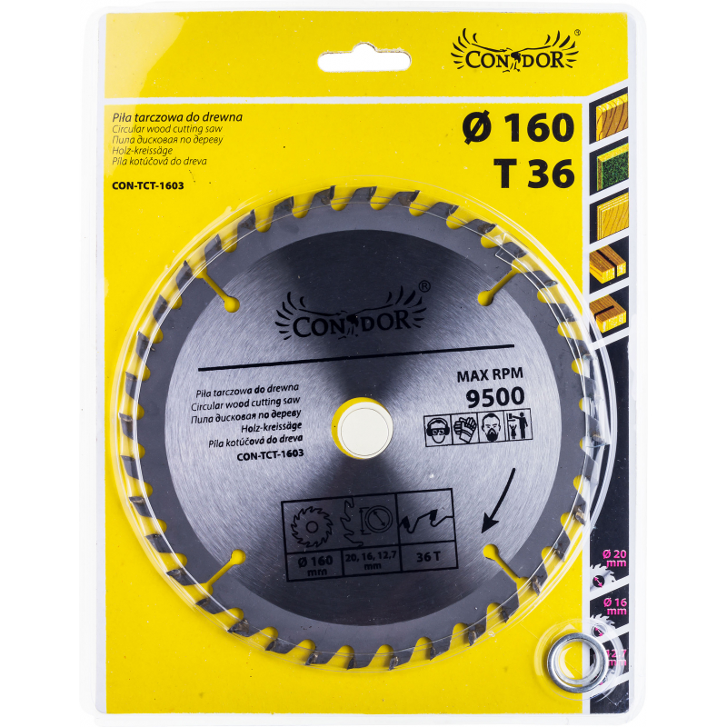 Lame de scie Condor CON-TCT-1603; 160 mm; Z36
