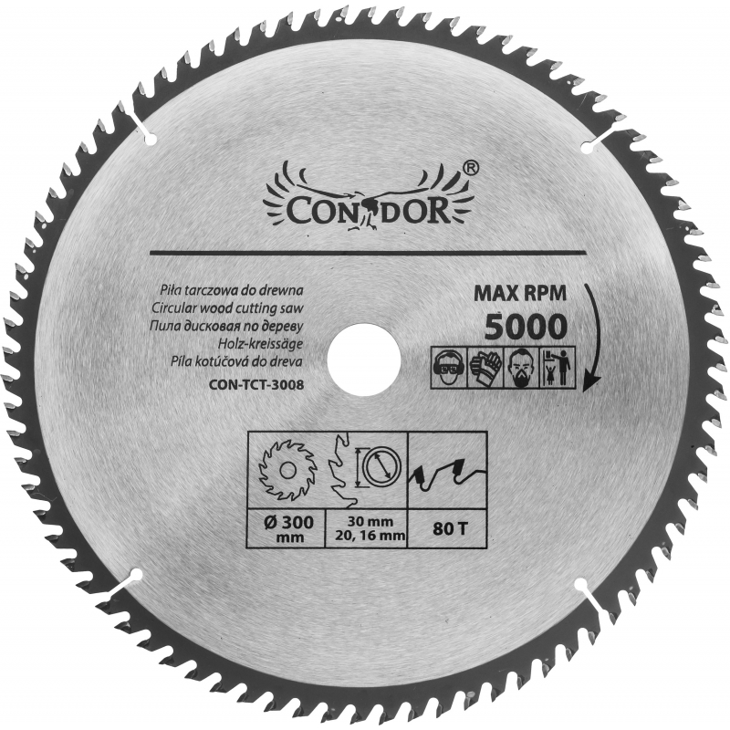 Disques de coupe Condor CON-TCT-3008; 300 mm; Z80