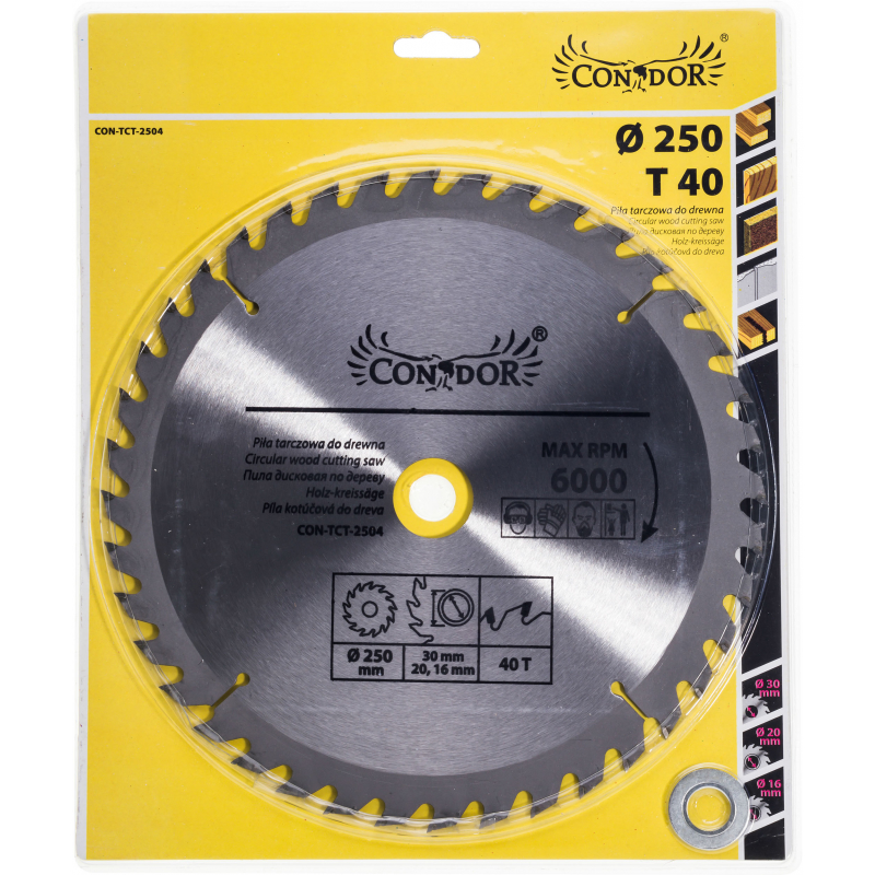 Lame de scie Condor CON-TCT-2504; 250 mm; Z40