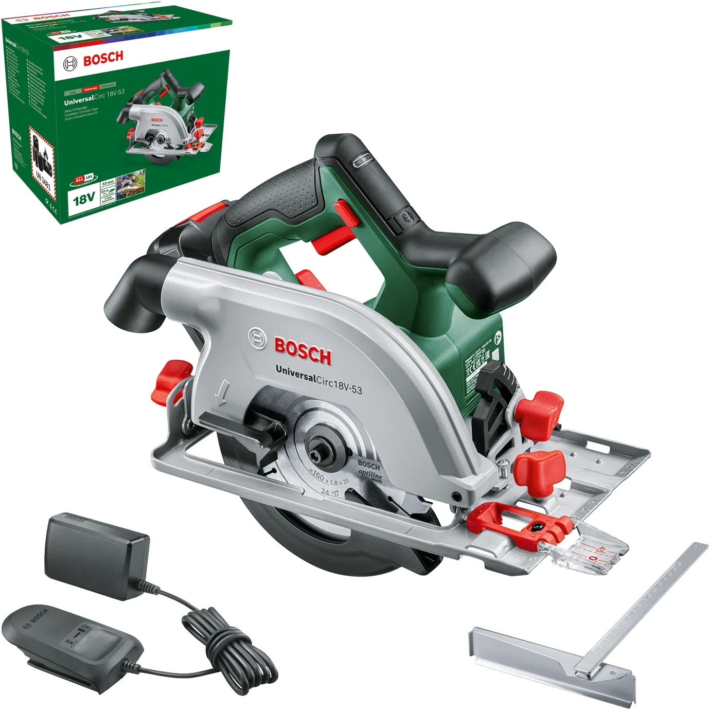 Scie circulaire sans fil Bosch Universal Circ 18V-53; 18 V; 1x2,5 Ah accu.