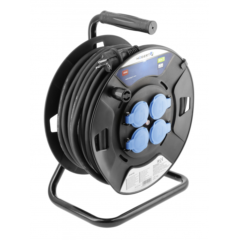 Rallonge avec bobine Hogert HT1E735; 30 m; 3x2,5 mm²