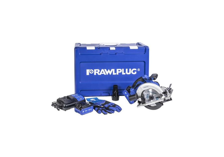 Scie circulaire sans fil RawlPlug R-PCS18-XL2; 18 V; 2x5,0 Ah accu.