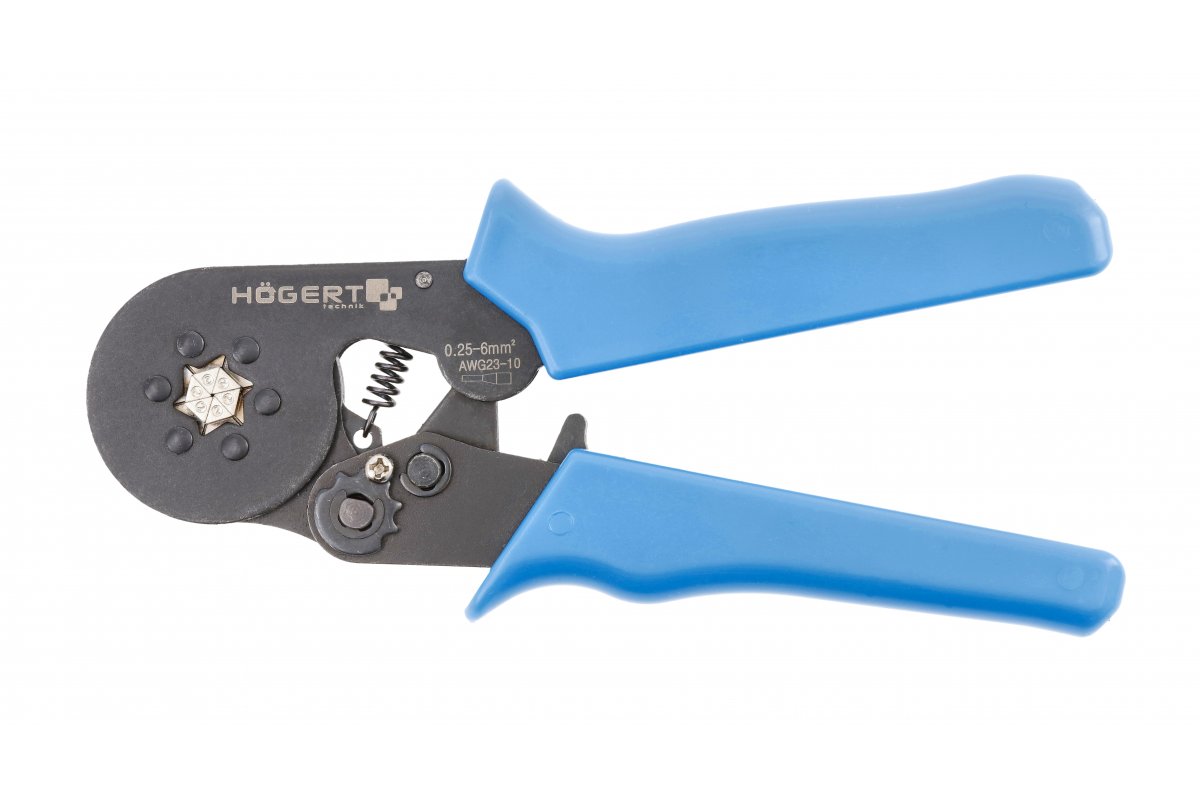 Pince à sertir pour œillets et contacts de câbles isolés Hogert HT1P205; 175 mm