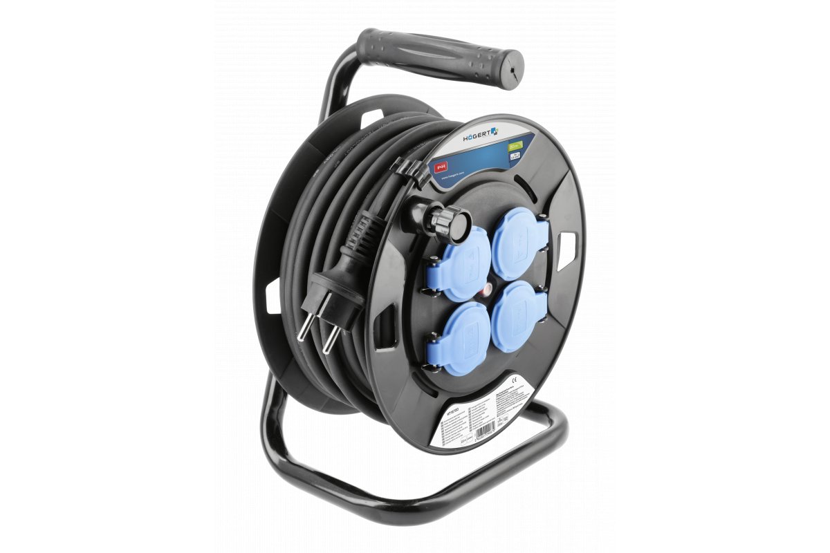 Rallonge avec bobine Hogert HT1E720; 20 m; 3x1,5 mm²