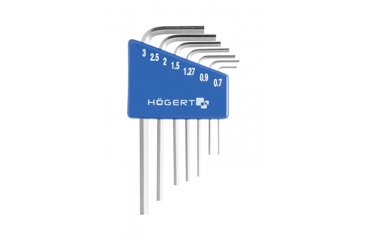 Clé hexagonale Hogert HT1W800; 0,71-3,0 mm; 7 unités