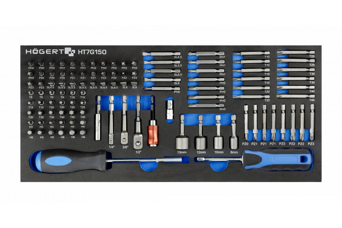 Ensemble d'outils Hogert HT7G150; 107 unités