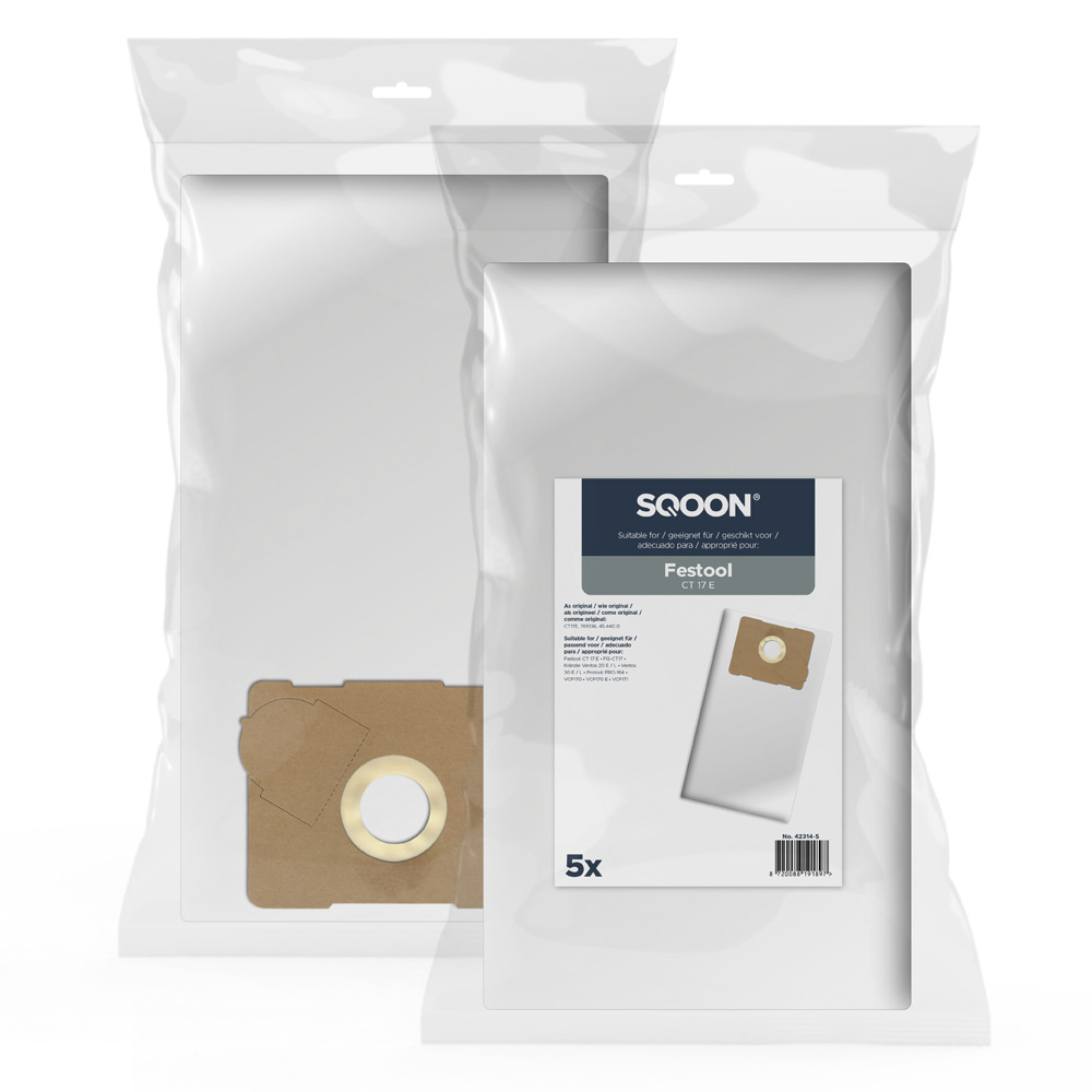 Sac à poussière en tissu SQOON 42314-5; Festool CT-17E; 5 unités