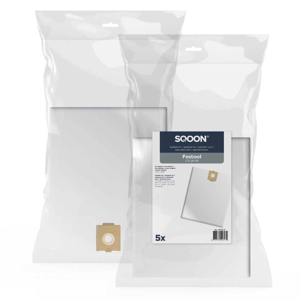 Sac à poussière en tissu SQOON 42202-5; Festool CTL-26/36 HF; 5 unités