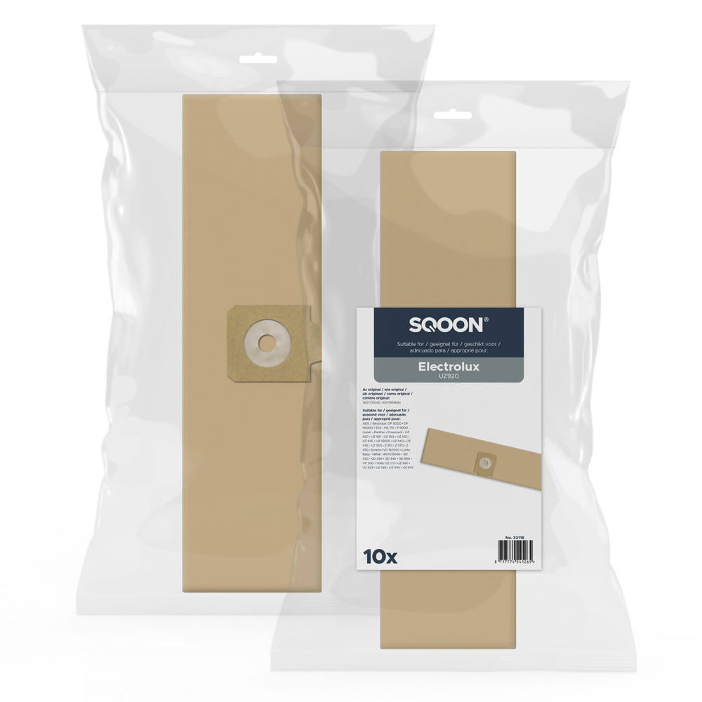 Sacs en papier pour aspirateur SQOON 32118; Nilfisk/Electrolux E22 GD 930; 10 unités