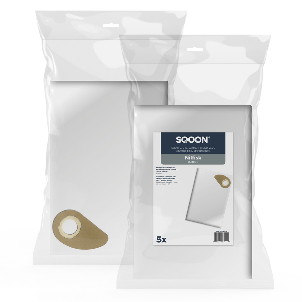 Sac à poussière en tissu SQOON 42295-5; Nilfisk Buddy II; 5 unités