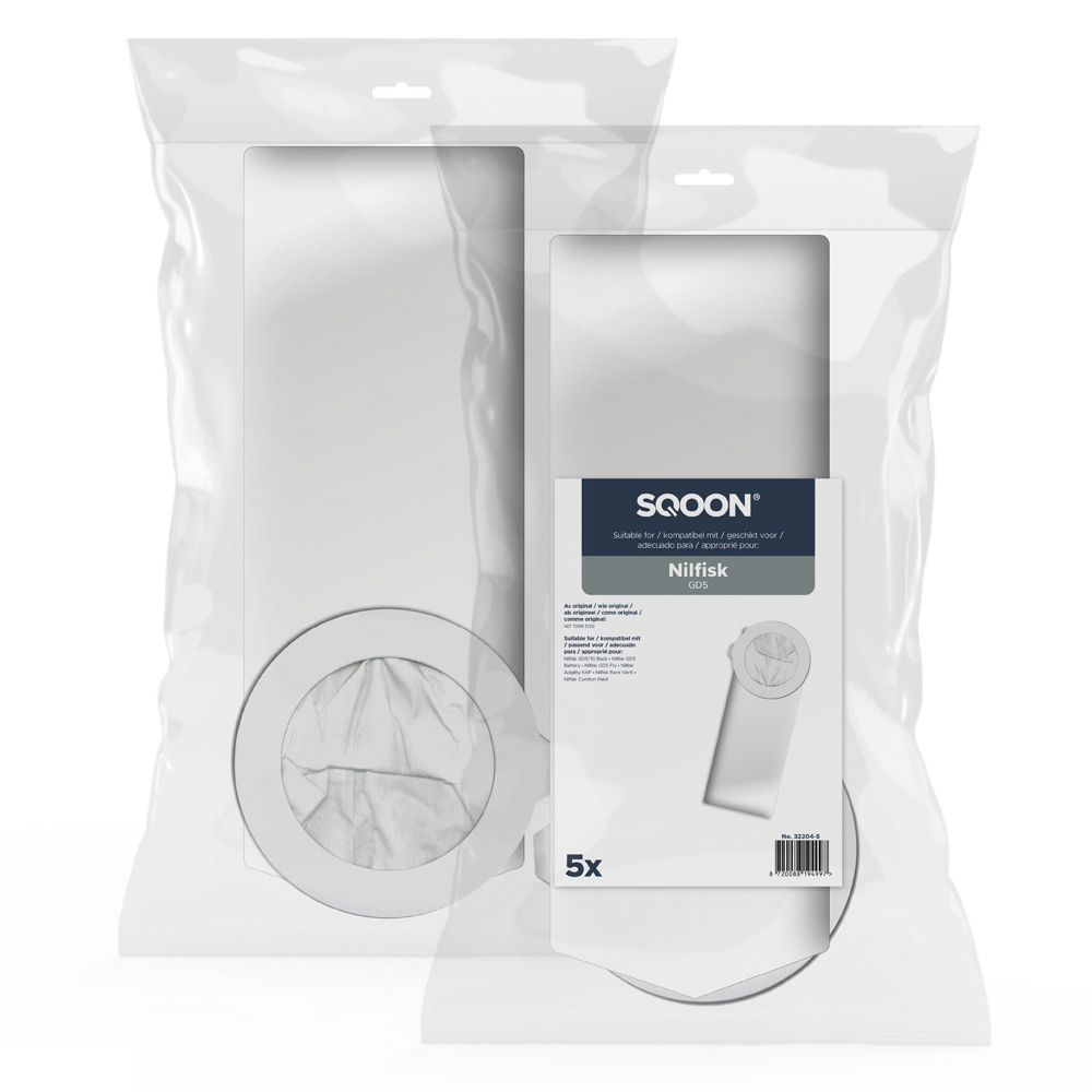 Sacs en papier pour aspirateur SQOON 32204-5; Nilfisk GD5; 5 unités