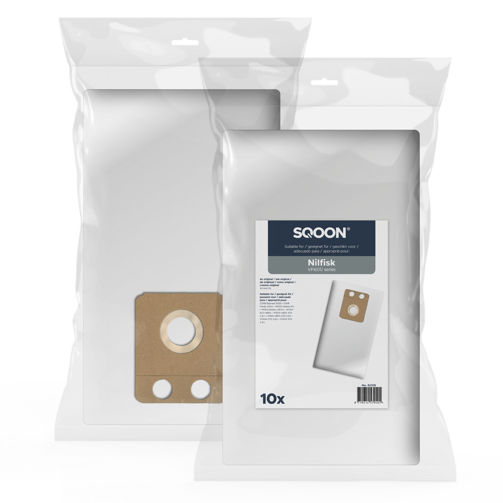 Sac à poussière en tissu SQOON 42125; Nilfisk VP600/CNDB 5000/CDNF 4000; 10 unités