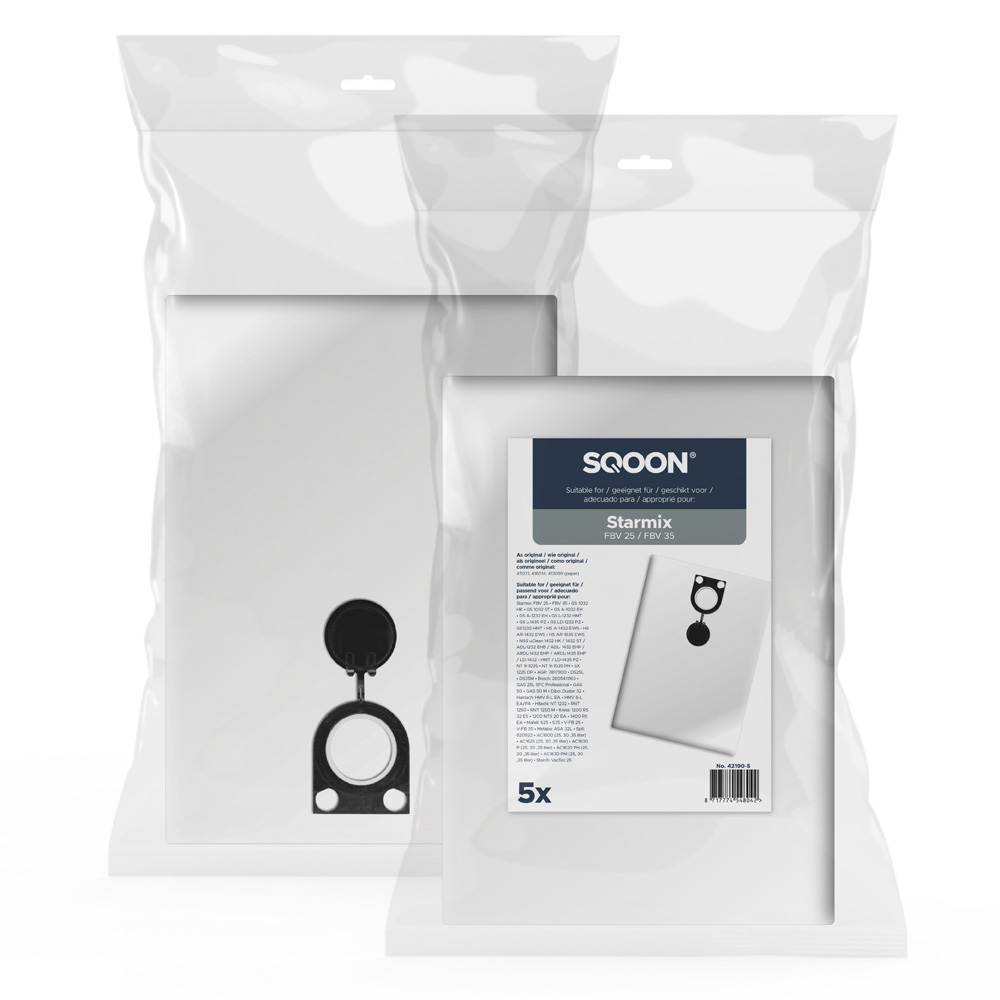 Sac à poussière en tissu SQOON 42190-5; Starmix FBV 25/35; 5 unités
