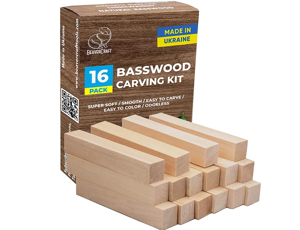 Cuillère en bois vierge BeaverCraft BW16; 16 pcs .; à sculpter