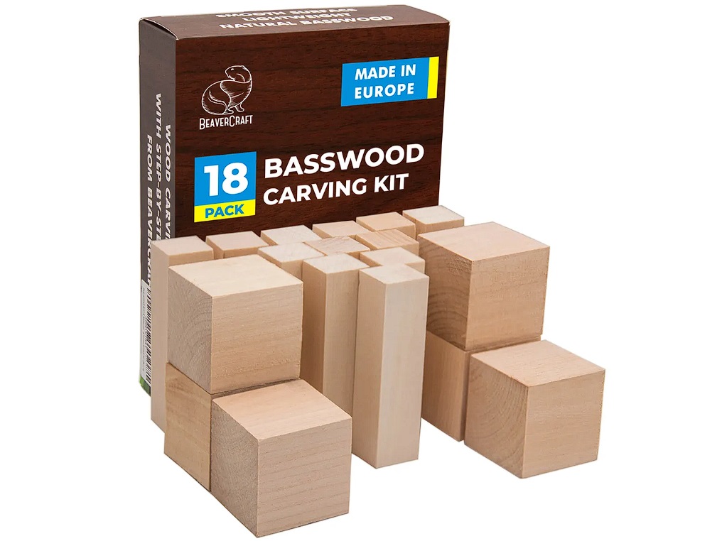 Cuillère en bois vierge BeaverCraft BW18; 18 pcs .; à sculpter
