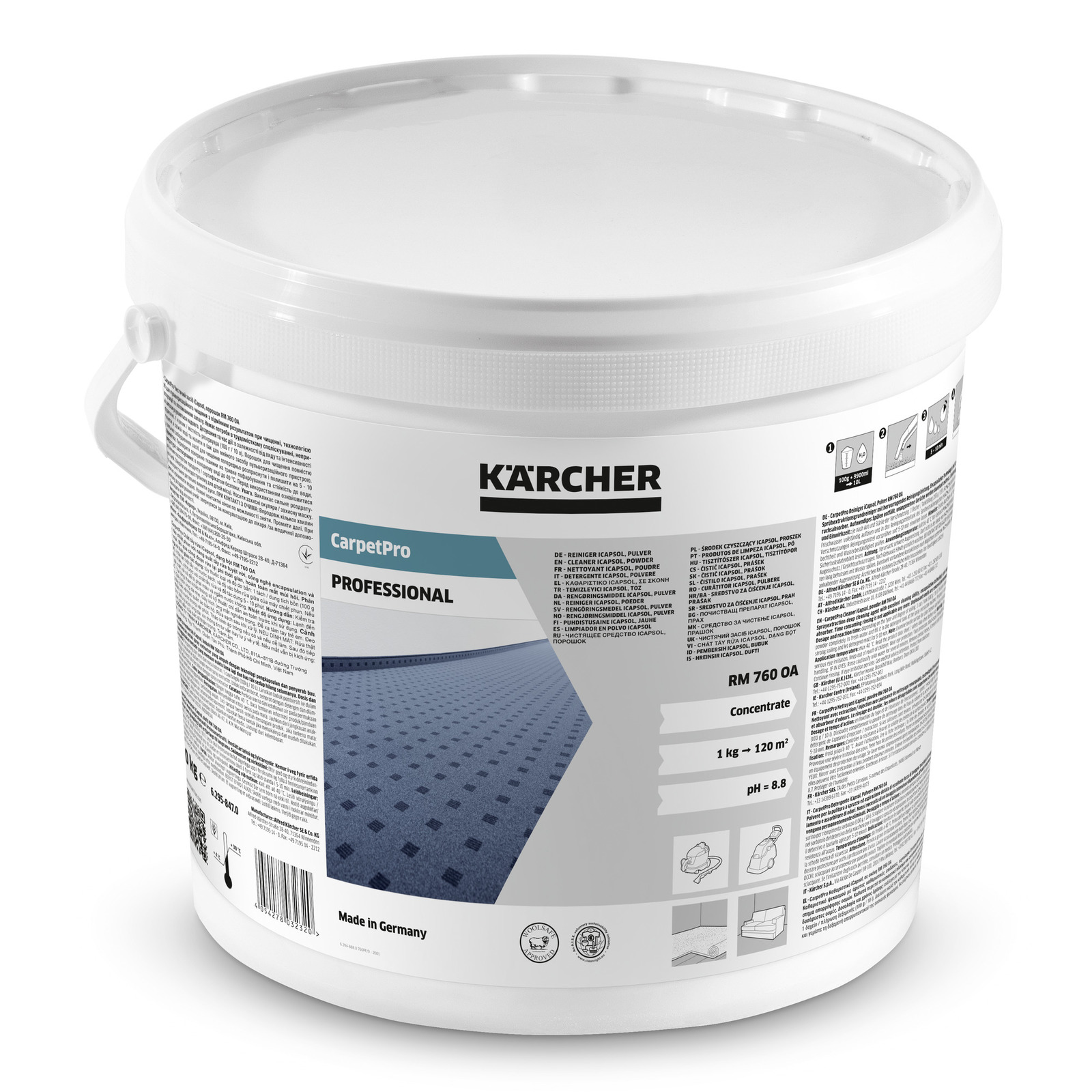 Agent de nettoyage de tapis, poudre Karcher RM 760 OA; 10 kg