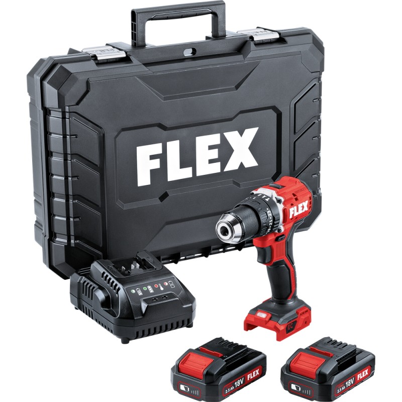 Perceuse à percussion / perceuse sans fil Flex PD 2G 18.0-EC LD/2.5 Set; 18 V; 2x2,5 Ah accu.