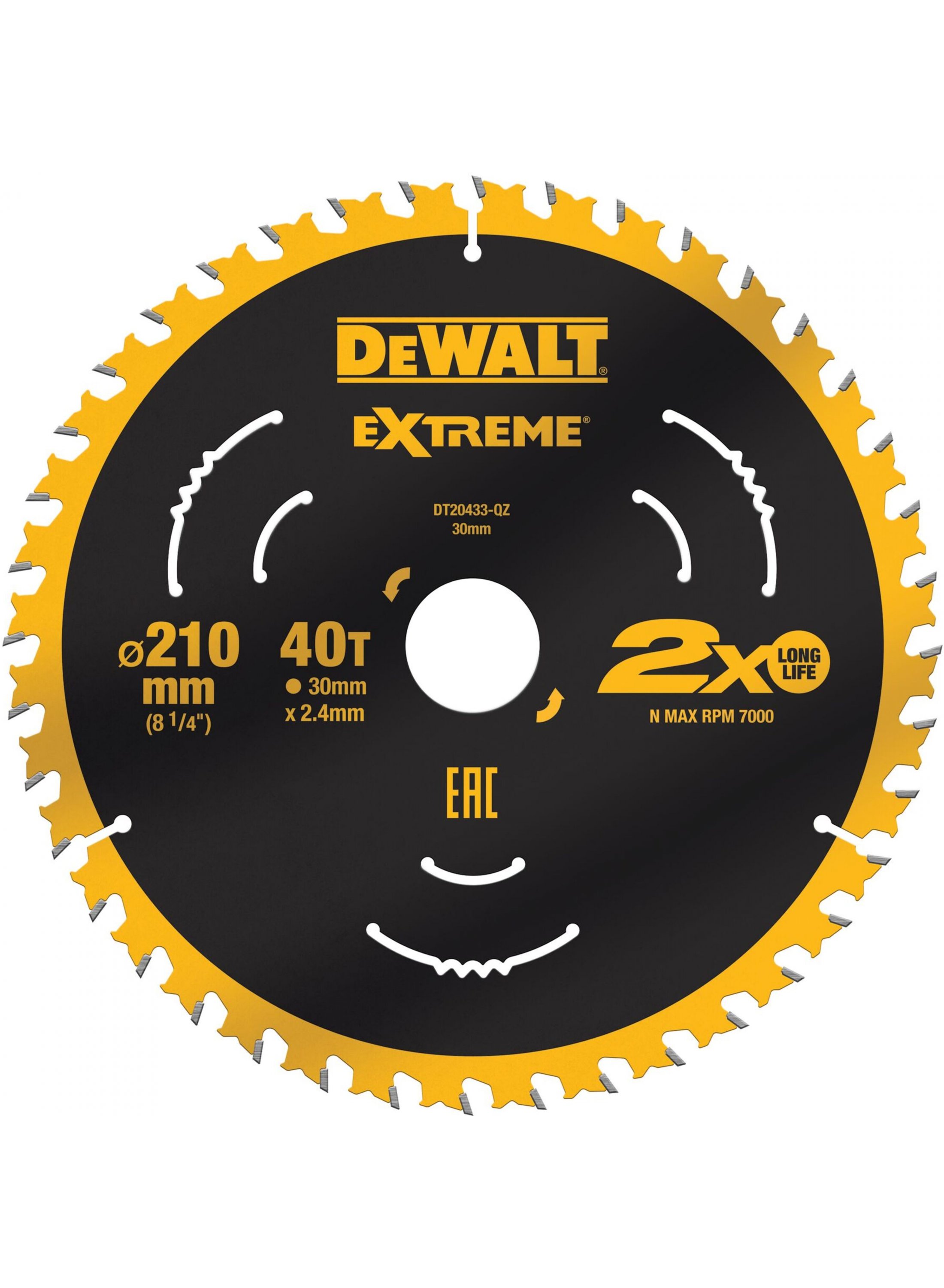 Scie circulaire DeWalt DT20433-QZ; 210x30 mm; Z40
