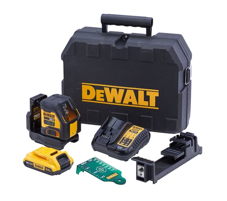 Niveau laser de ligne transversale DeWalt DCLE34021D1-QW; 18 V; 1x2,0 Ah accu.