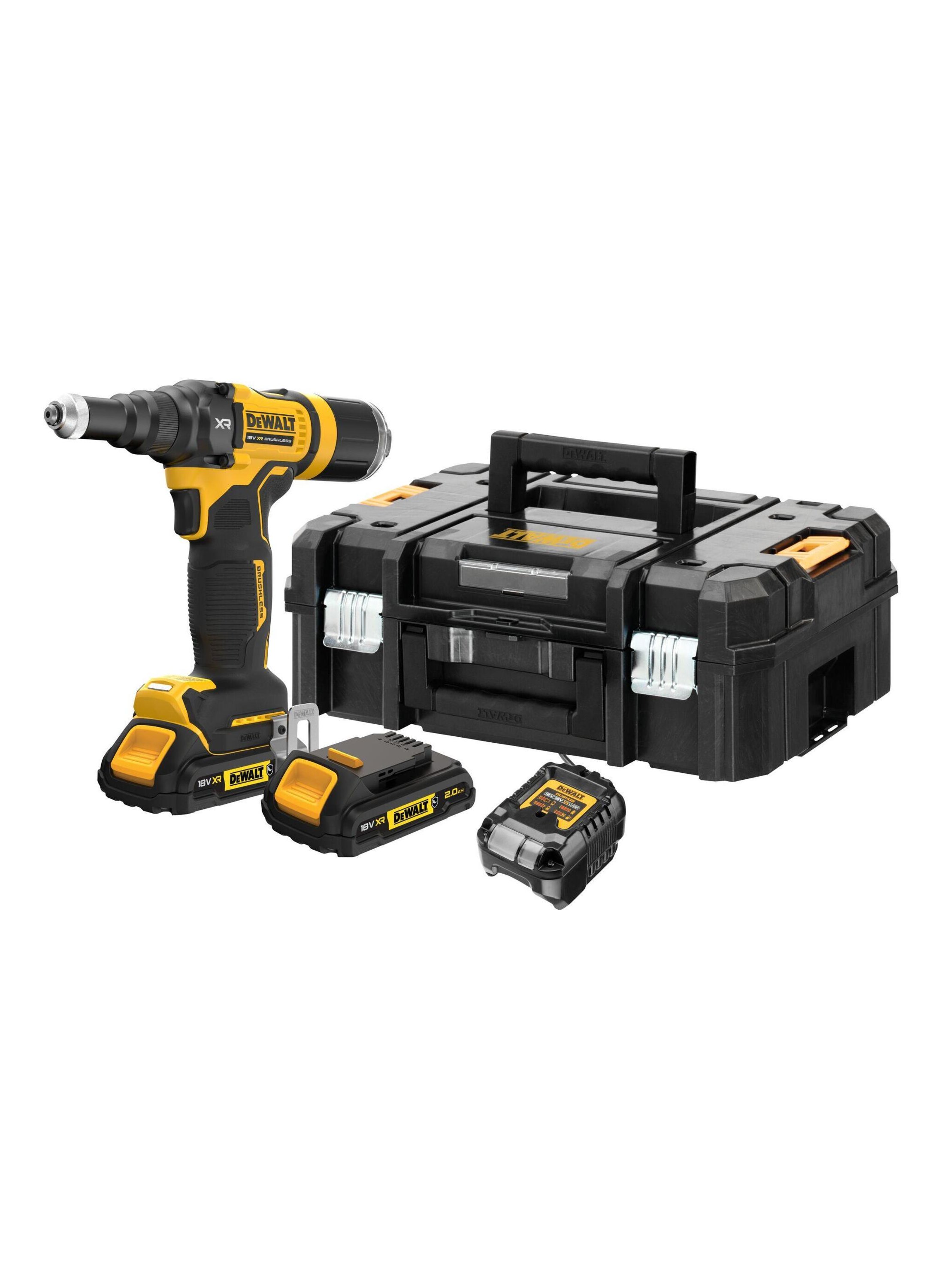 Outil de rivetage sans fil DeWalt DCF403D2GT-QW; 18 V; 2x2,0 Ah accu.