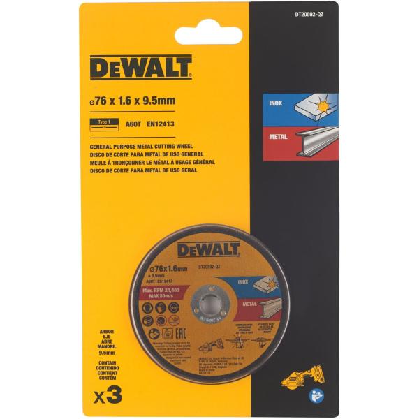 Disque abrasif DeWalt DT20592-QZ; 76 mm; 3 unités