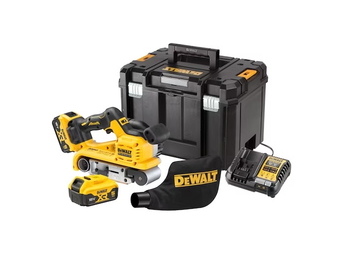 Ponceuse à bande DeWalt DCW220P2-QW; 18 V; 2x5,0 Ah accu.