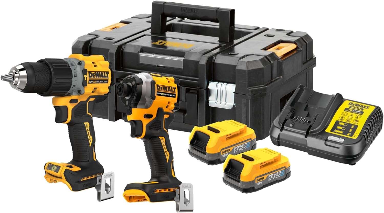 Ensemble d'outils DeWalt DCK2050E2T-QW (DCD805 + DCF850); 18 V; 2x1,7 Ah accu.
