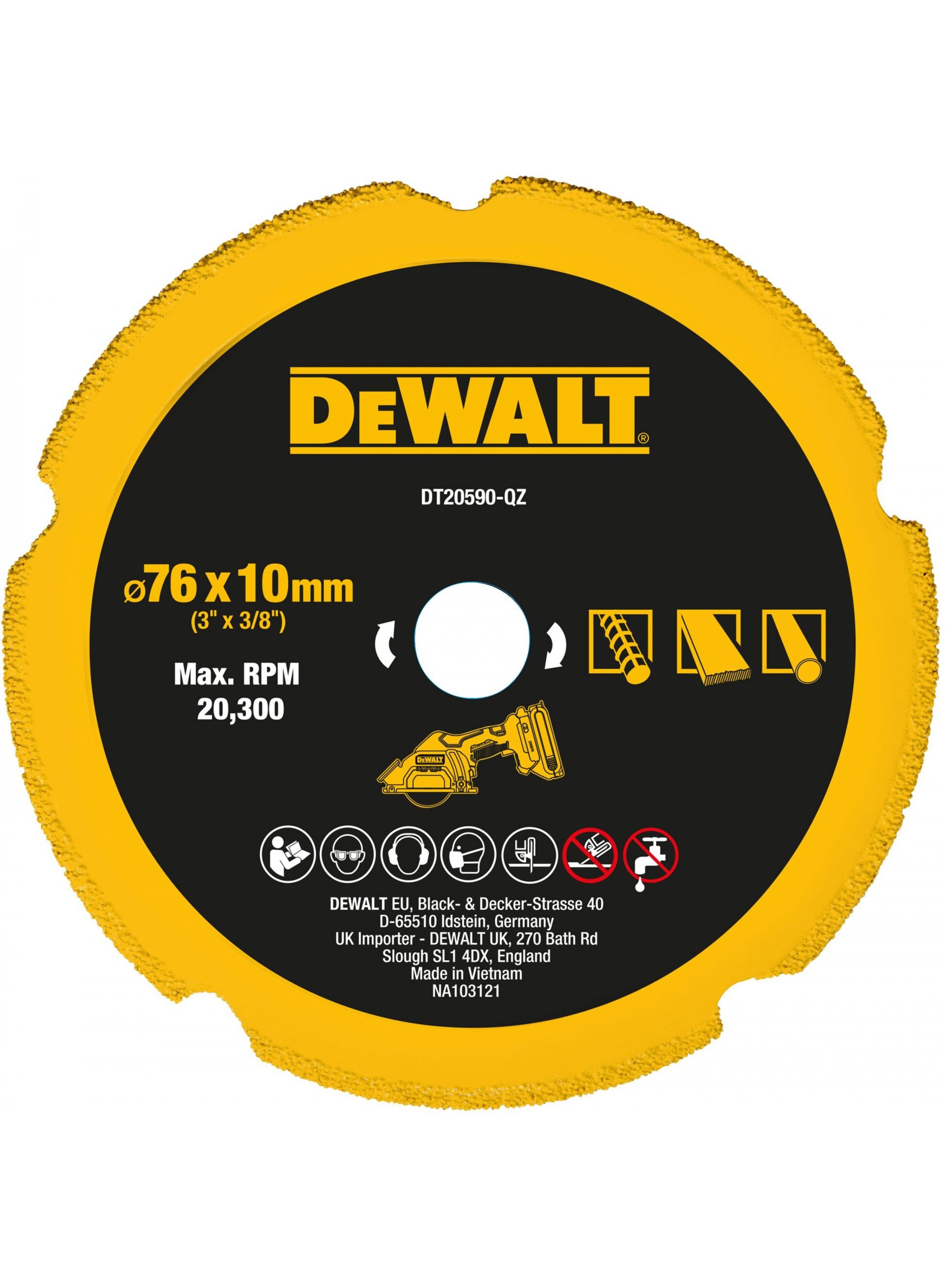 Disque à tronçonner diamanté DeWalt DT20590-QZ; 76 mm