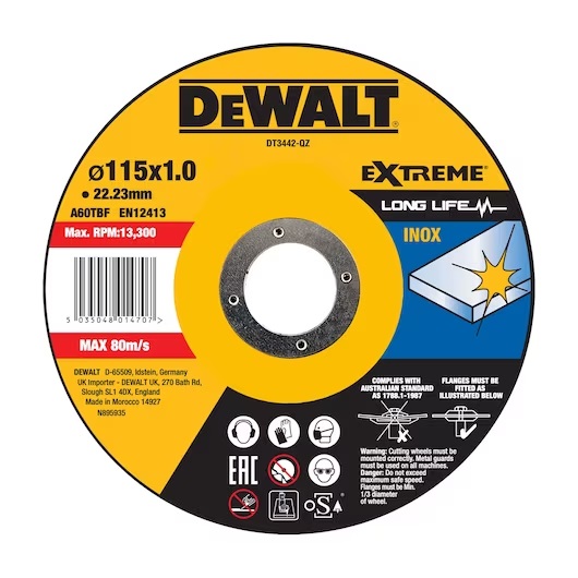 Disque abrasif DeWalt DT3442-QZ; 115x22,23 mm