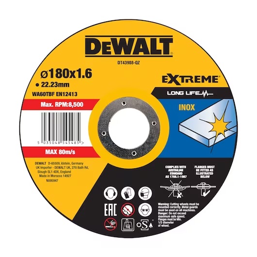 Disque abrasif DeWalt DT43908-QZ; 180x22,23 mm