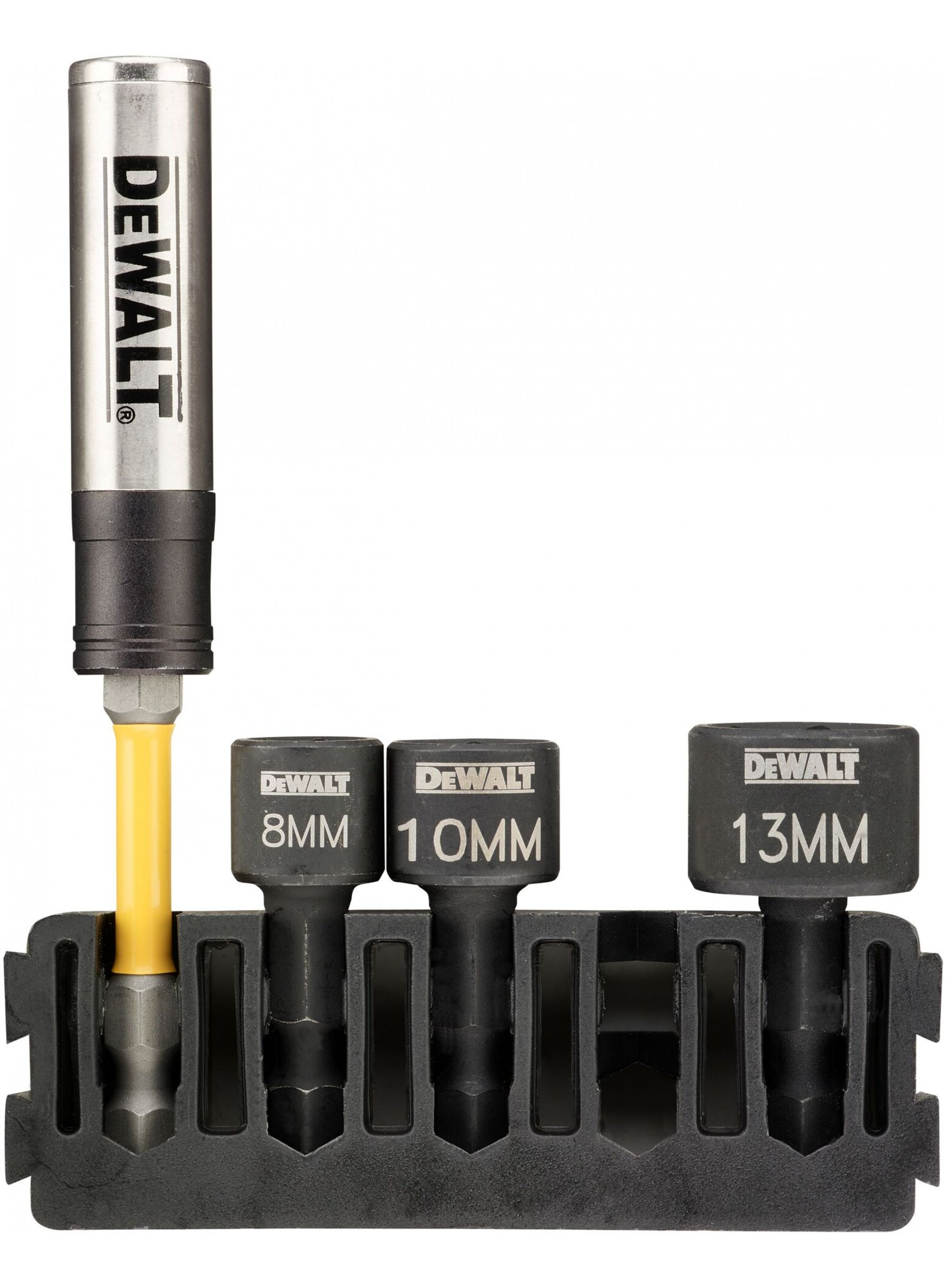 Jeu de clés à douille DeWalt DT70826-QZ; 8-13 mm; 3 pcs + Support magnétique