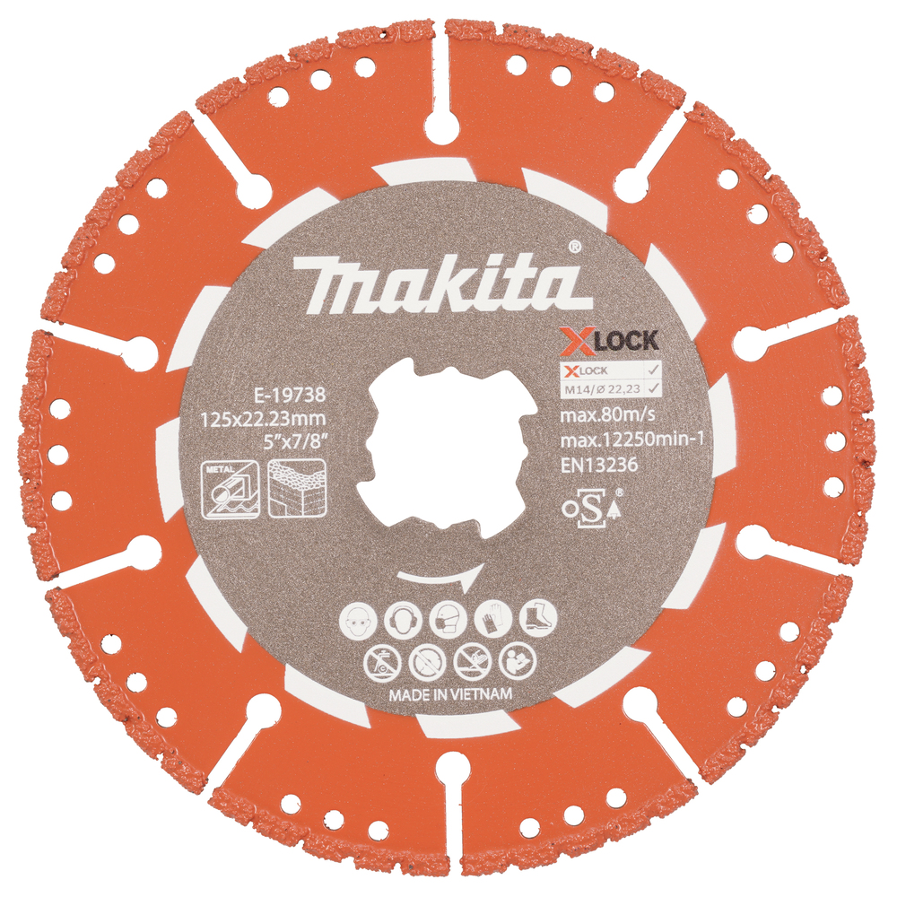 Disque à tronçonner diamanté Makita E-19738; 125x22,23 mm; X-Lock