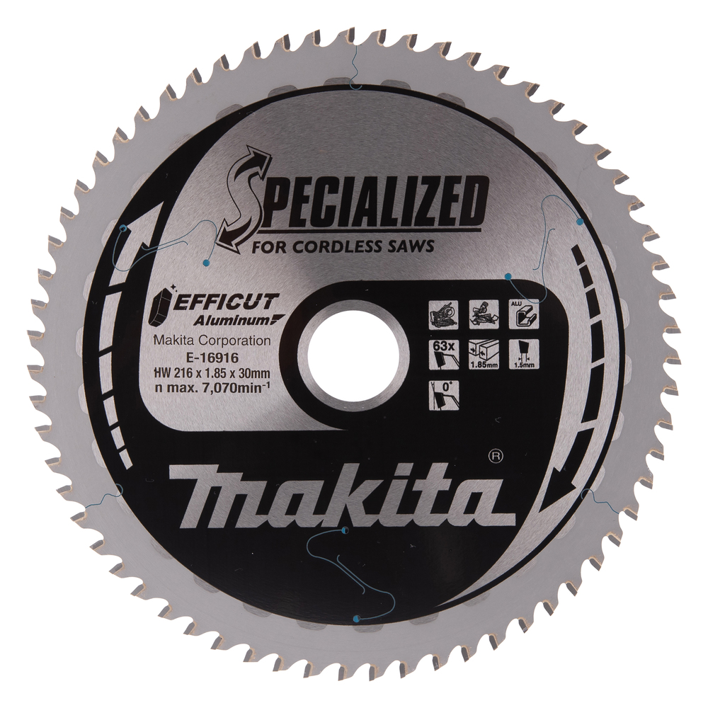 Lame de scie pour aluminium Makita E-16916; 216x30 mm; Z63; 0°