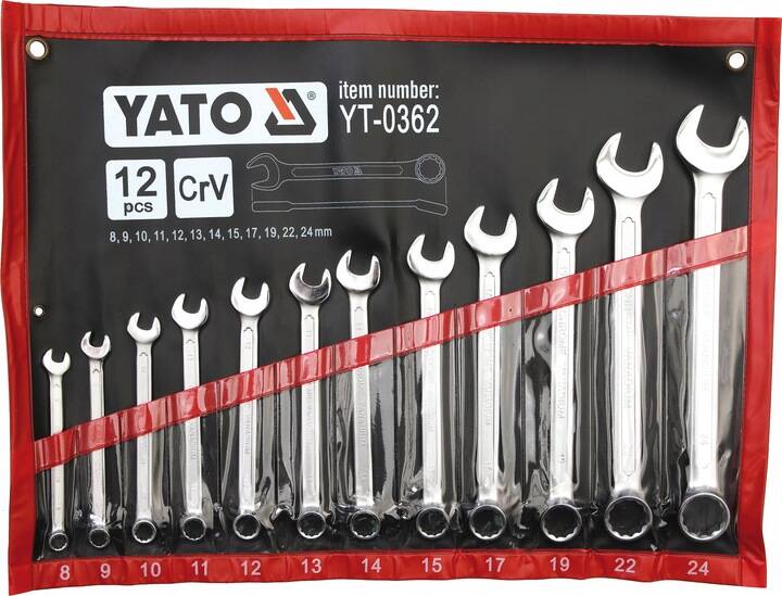 Jeu de clés Yato YT-0362; 8-24 mm; 12 unités