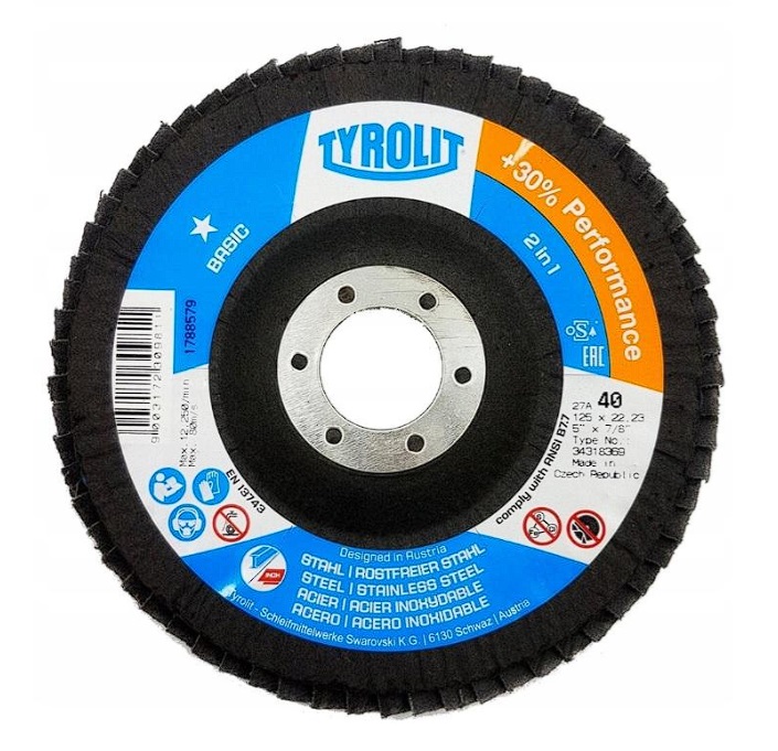 Meule-éventail Tyrolit T34659314; 125x22,23 mm
